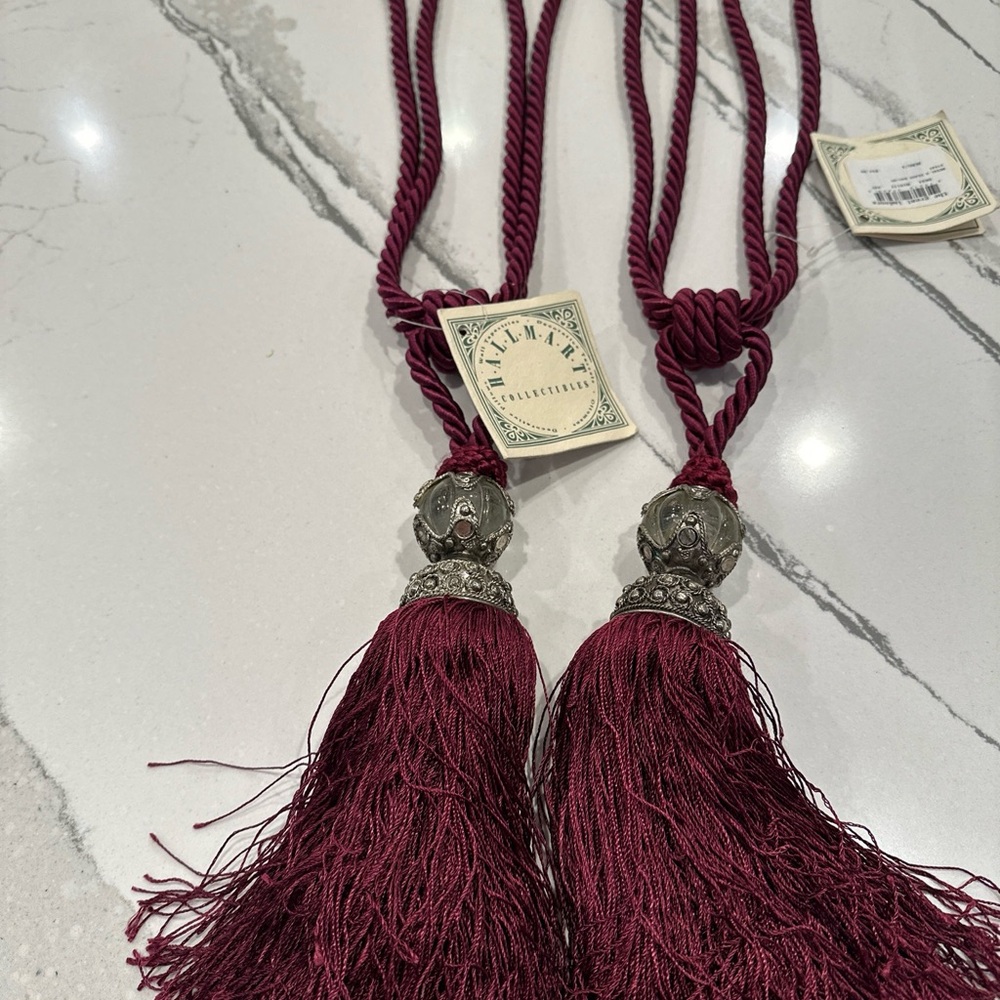 New Vintage 2 Pcs Rope Curtain Tassel TieBacks Curtain Fringe, bought $34.99each